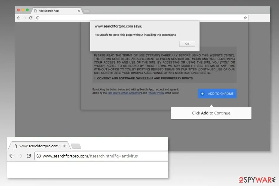 Searchfortpro.com: searchfortpro com redirect virus