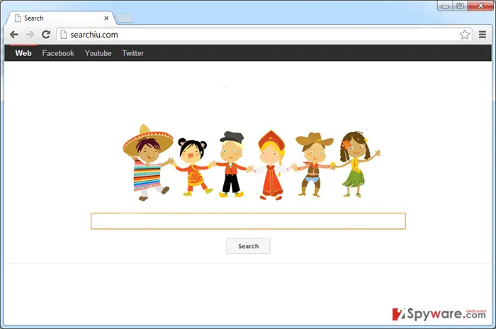 Screenshot of Searchiu.com virus: searchiu