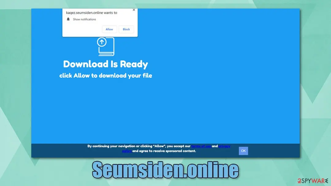 Seumsiden.online: seumsiden online push notification virus