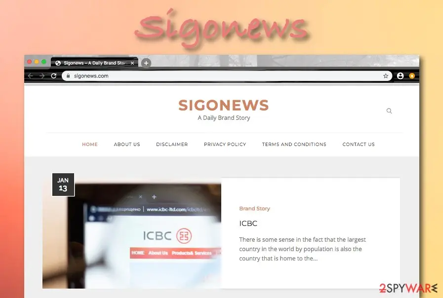 Screenshot of Sigonews: virus