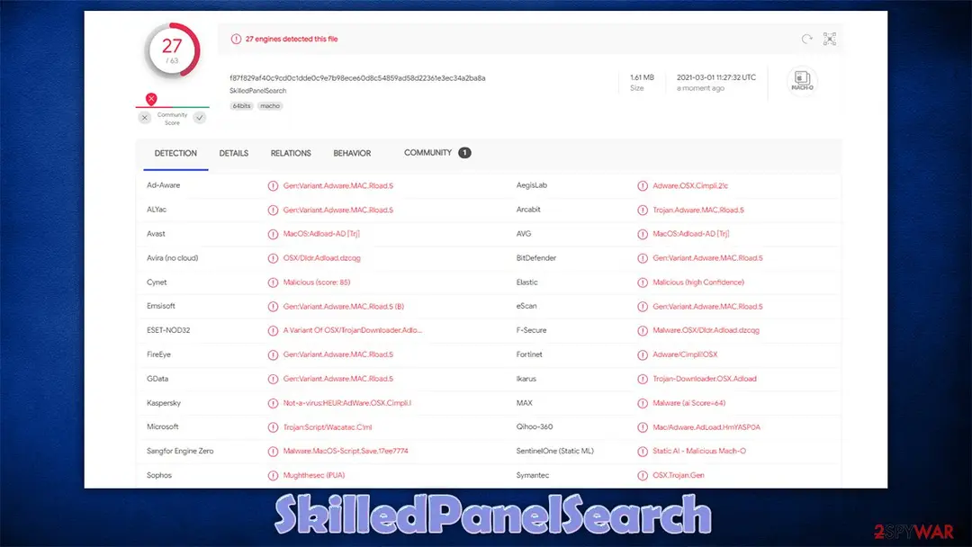 SkilledPanelSearch: adware mac virus