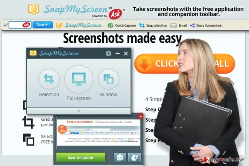 Screenshot of SnapMyScreen Toolbar: illustration