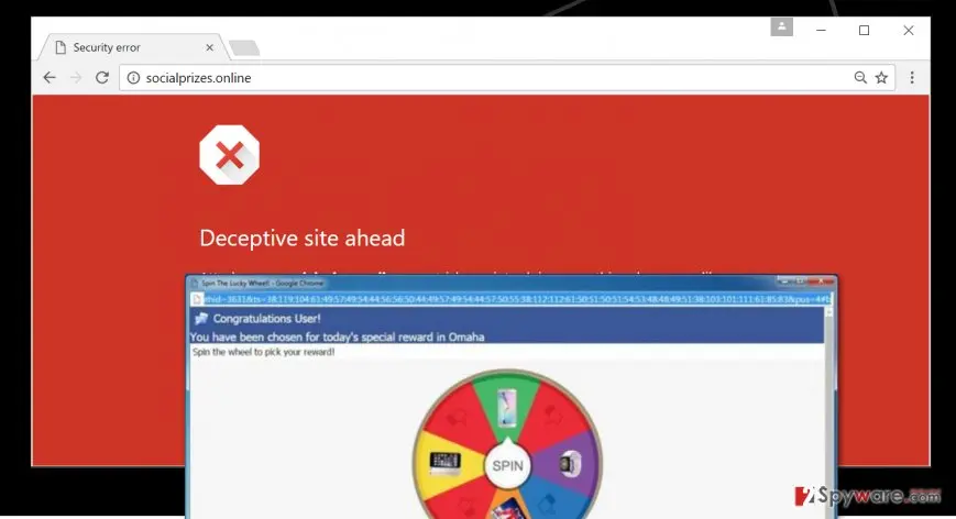 Socialprizes.online ads: socialprizes online virus displays ads