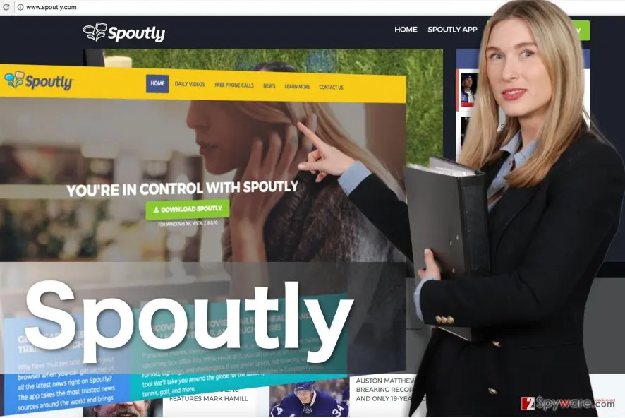 Spoutly ads: spoutly adware website snapshot