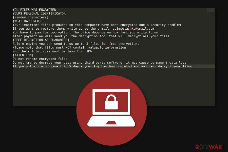 Ssimpotashka@gmail.com: ssimpotashkagmail com ransomware is a new version of scarab virus