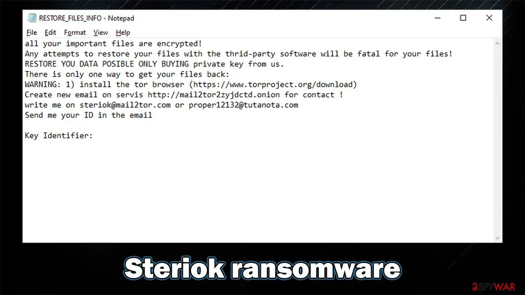 Steriok ransomware: prometheus revil