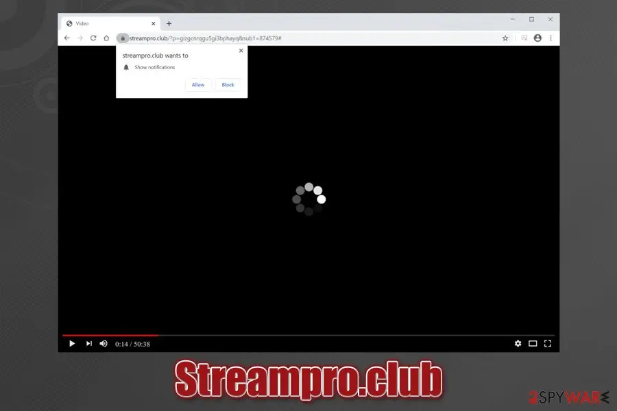 Streampro.club: streampro club push notification virus