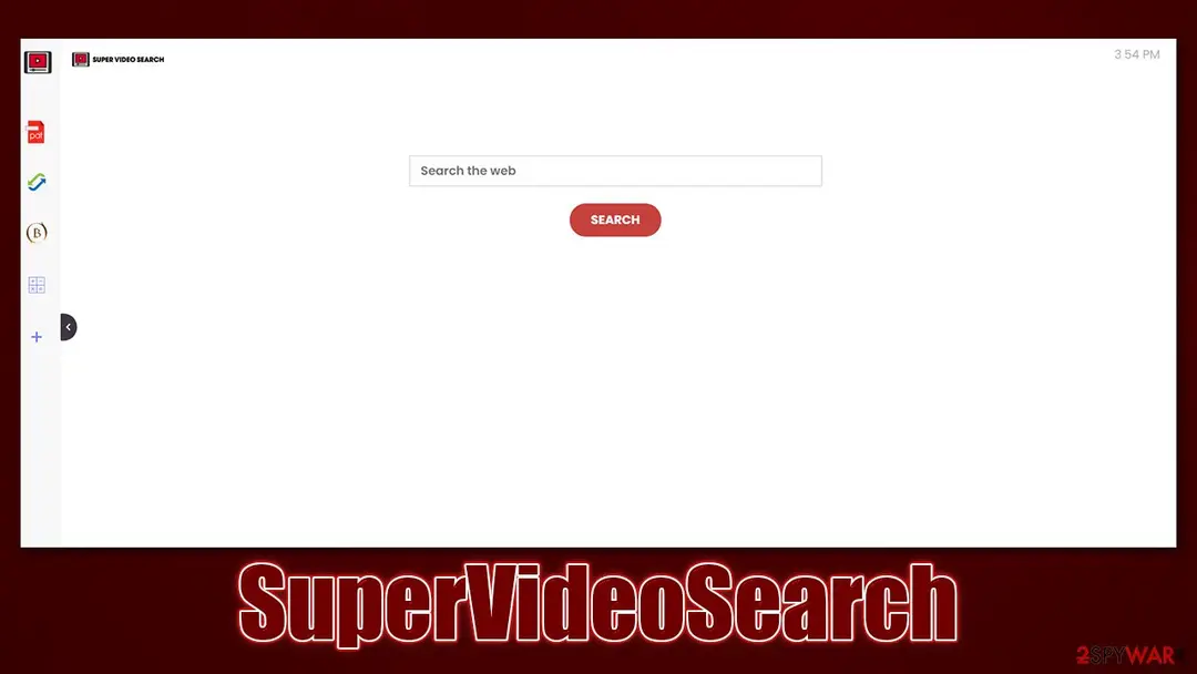 Screenshot of SuperVideoSearch: browser hijacker