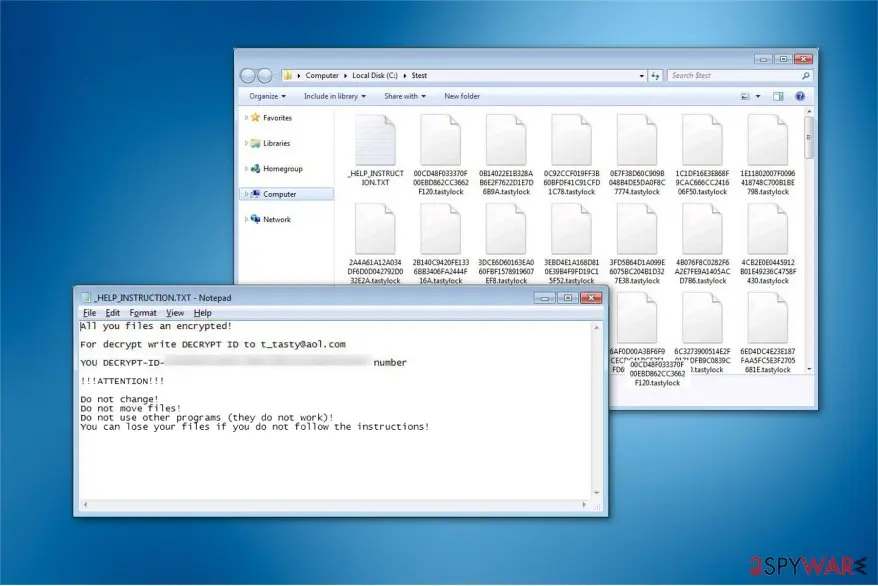Tastylock ransomware: is another variant of cryptomix virus