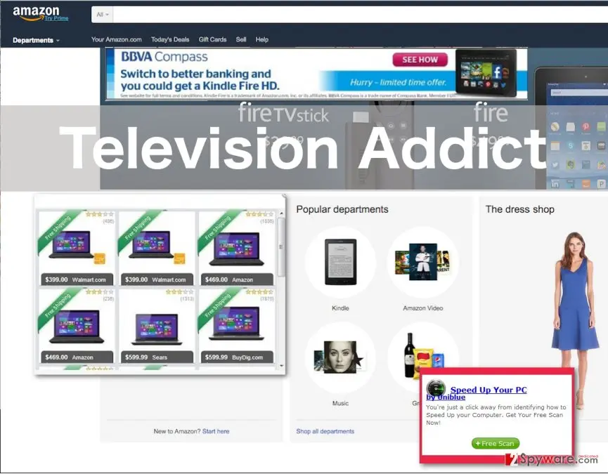 Television Addict virus: television addict ads virus illustration