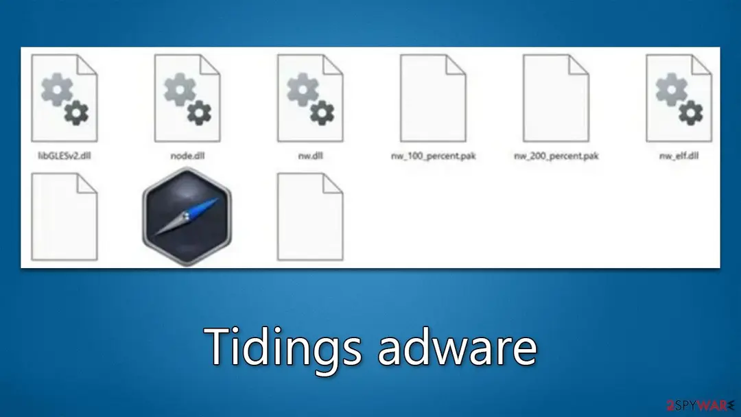 Screenshot of Tidings adware: virus