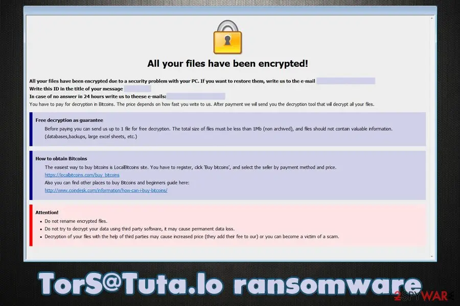 TorS@Tuta.Io ransomware: tors tuta io ransomware globe imposter variant