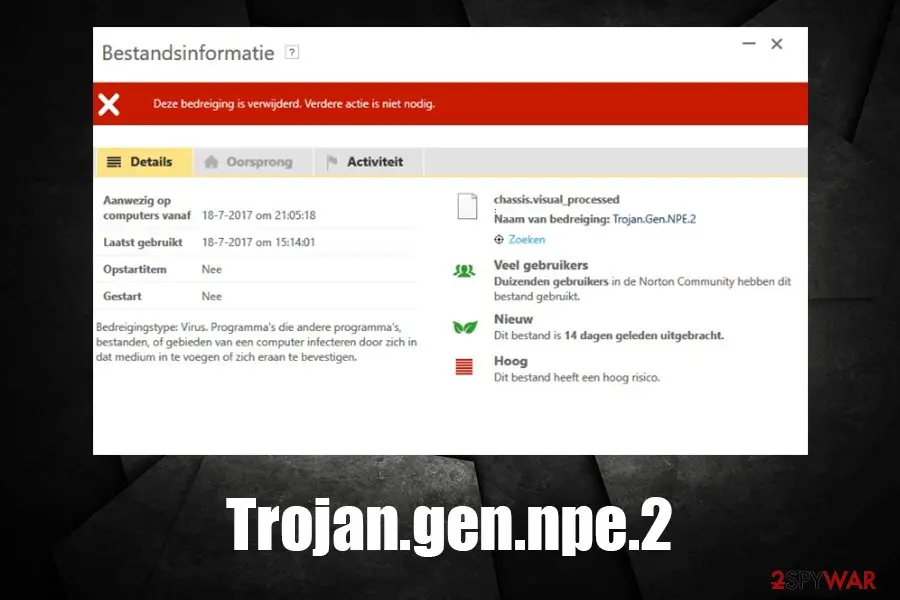 Trojan.gen.npe.2: trojan gen npe 2 virus malware