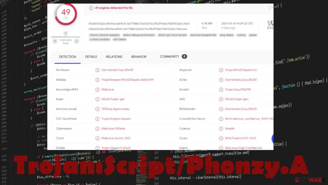 Phonzy malware: trojan script phonzy a virus