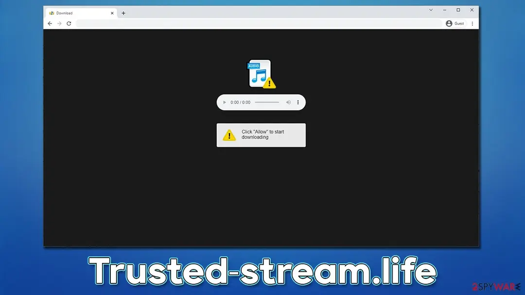 Trusted-stream.life: trusted stream life push notification virus