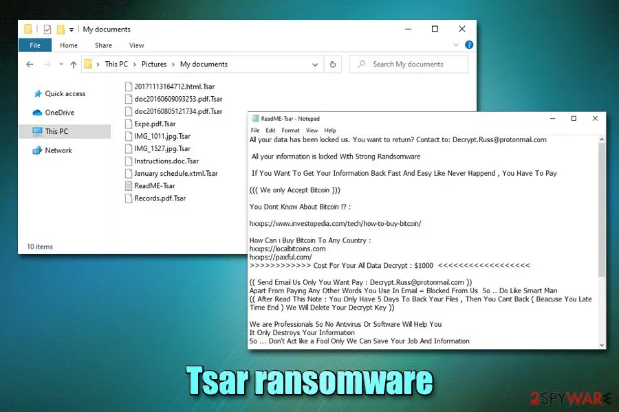 Tsar ransomware: blackheart family malware