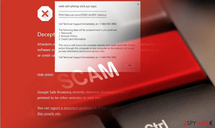 Unauthorized Access Detected" virus: unauthorized access detected