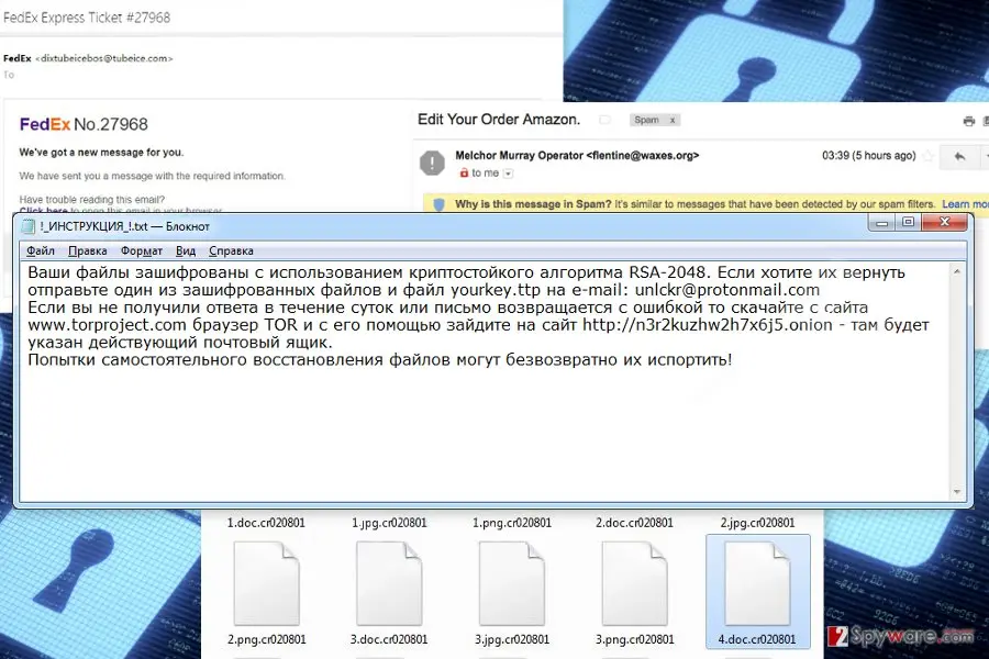 unlckr@protonmail.com ransomware virus: unlckrprotonmail com