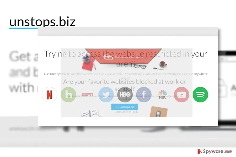 Screenshot of Unstops.biz ads: unstops1