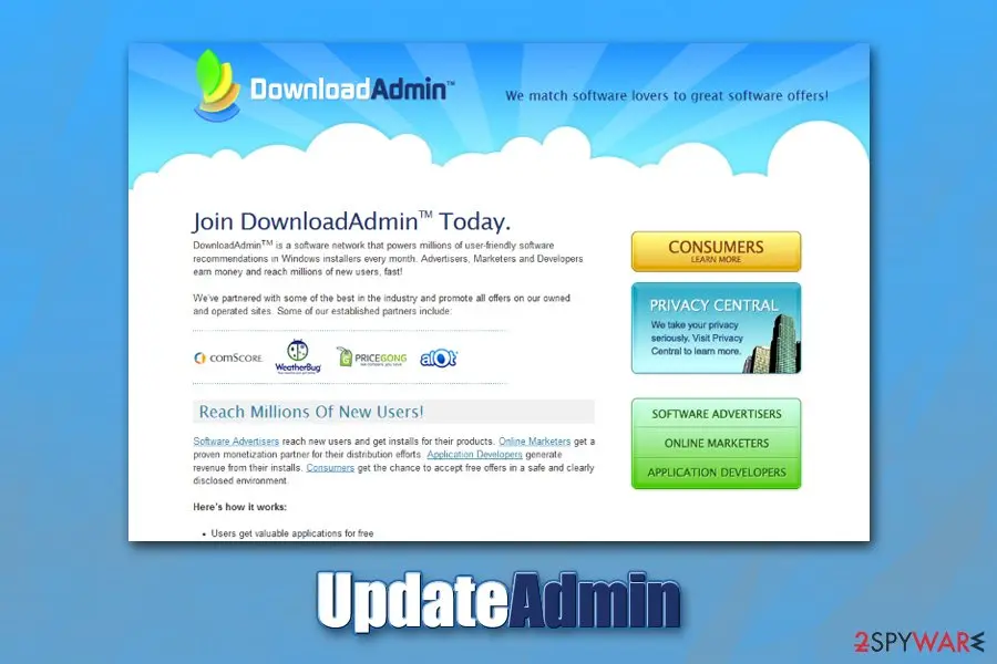 UpdateAdmin: pup potentially unwanted program adware