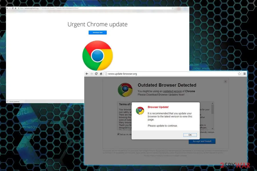Urgent Chrome Update ads: urgent chrome update virus adware pup unwanted