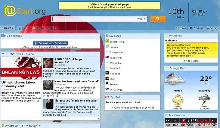 Screenshot of uStart.org: ustartorg