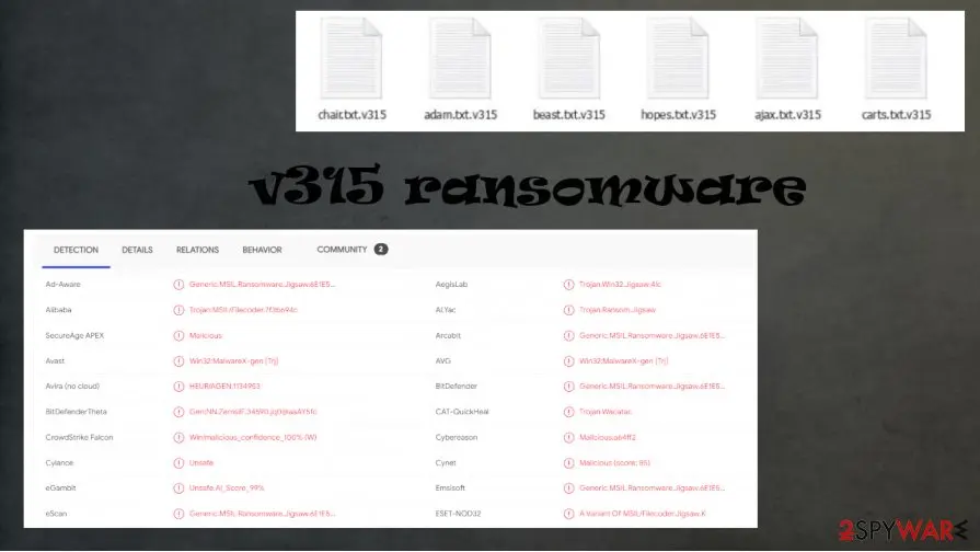 .v315 virus, v315 ransomware: v315 file virus