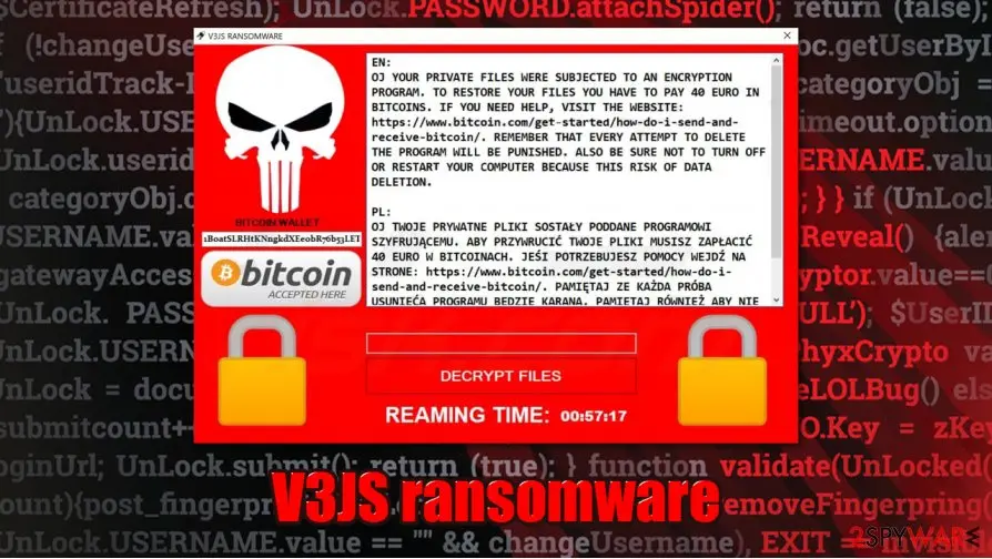 V3JS virus, V3JS ransomware, V3JS file locker: v3js ransomwarefile locking virus