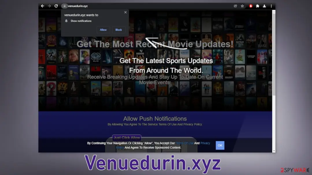 Screenshot of Venuedurin.xyz: venuedurin xyz