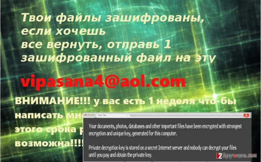 Vipasana ransomware virus: vipasana ransomware