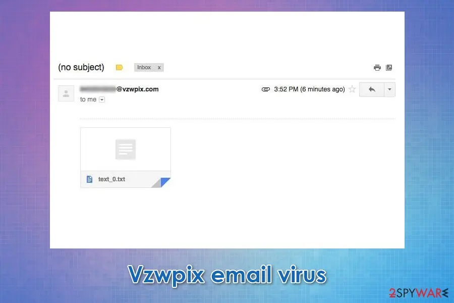 Vzwpix email virus: malware