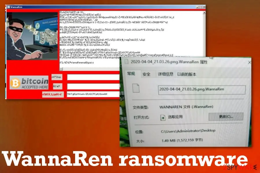 Screenshot of WannaRen ransomware: screenshot
