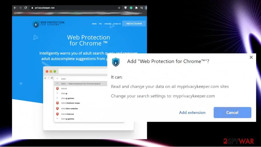 Web Protection for Chrome Search: app
