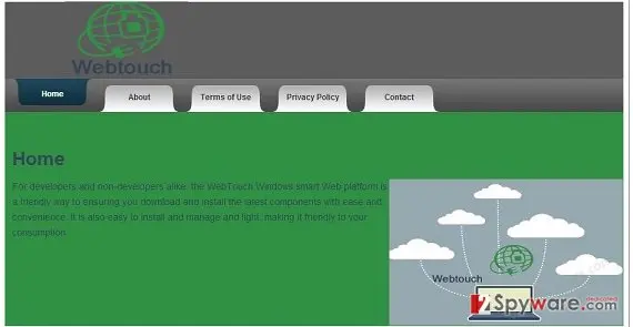 Screenshot of Webtouch virus: webtouch