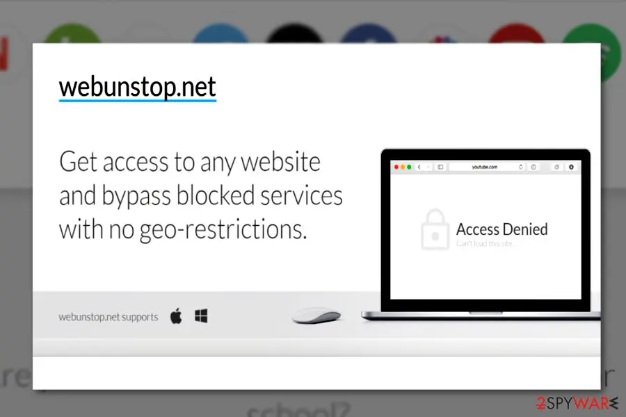 Screenshot of Webunstop.net virus: webunstop1