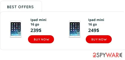 Screenshot of WhiteCoupon ads: screenshot