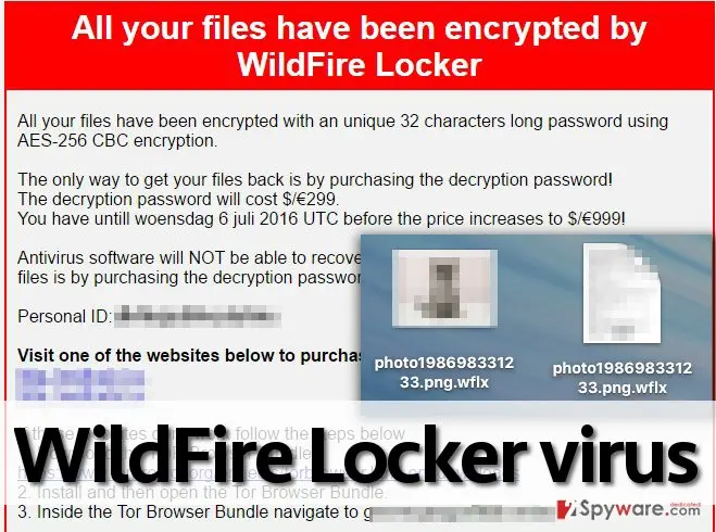 WildFire Locker ransomware virus: screenshot