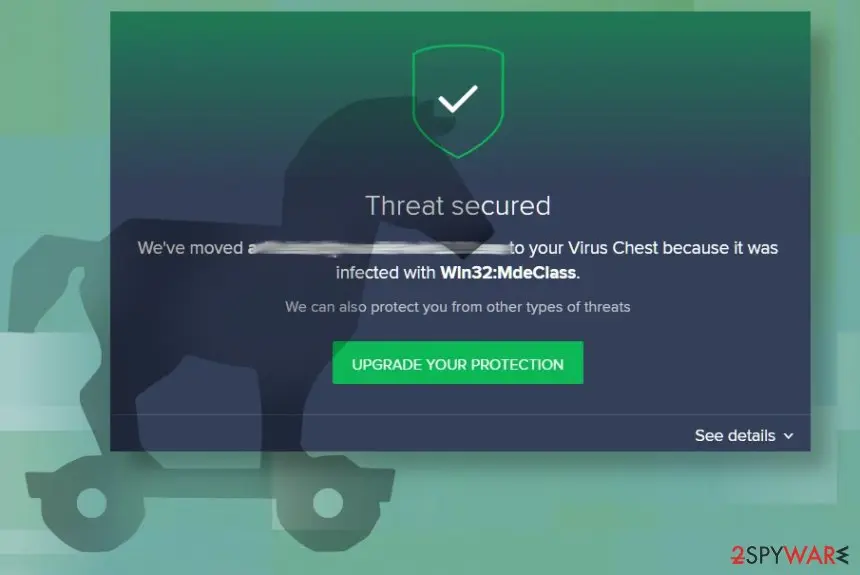 Screenshot of win32:mdeclass: win32mdeclass trojan