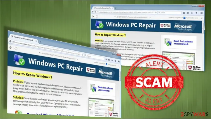 Windows PC Repair" virus: windows pc repair virus scam messages