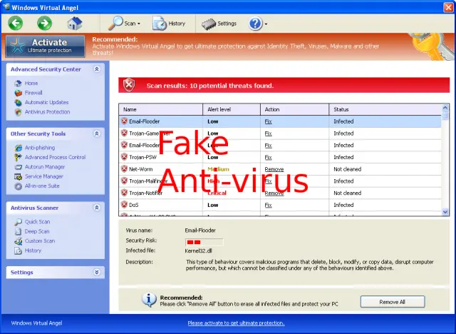 Windows Virtual Angel: screenshot