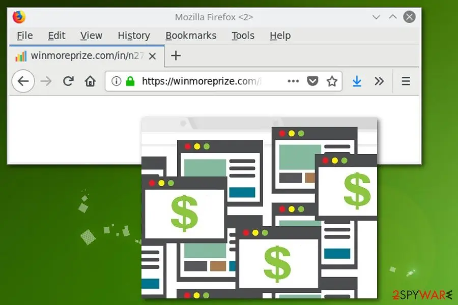 Screenshot of Winmoreprize: adware