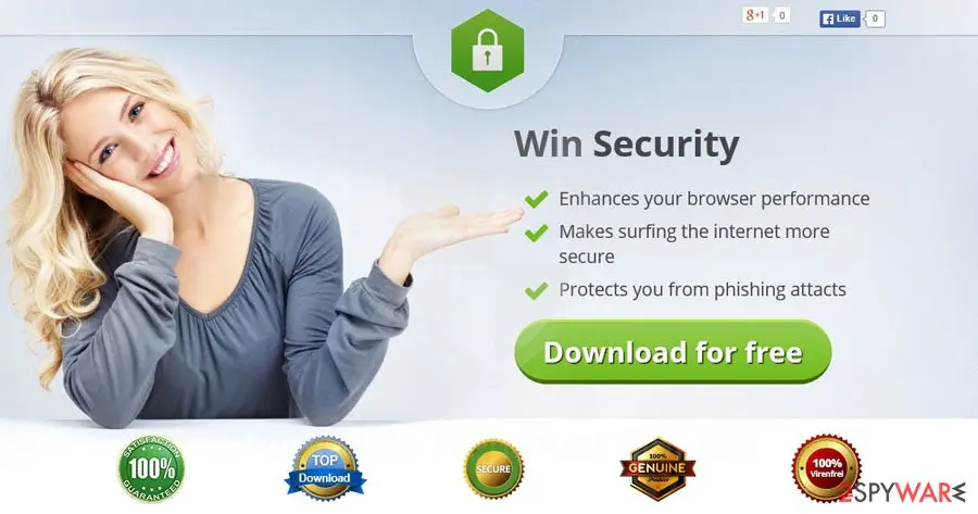 Screenshot of WinSecurity: virus
