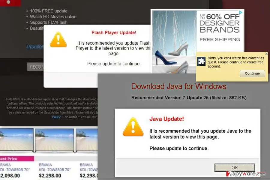 Screenshot of WiseFolderLock ads: wisefolderlock