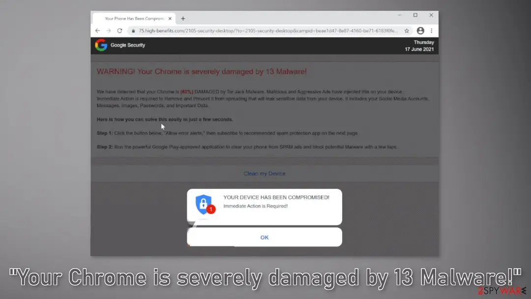 Your Chrome is severely damaged by 13 Malware!: your chrome is severely damaged by 13 malware
