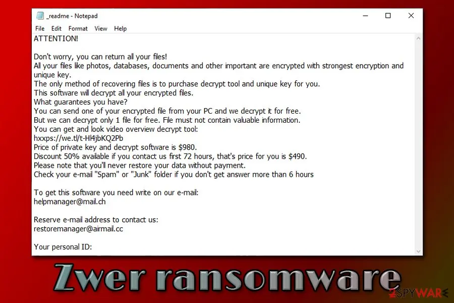 Zwer ransomware: djvu variant file locking virus