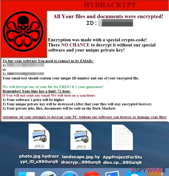 HydraCrypt virus: hydracrypt ransomware