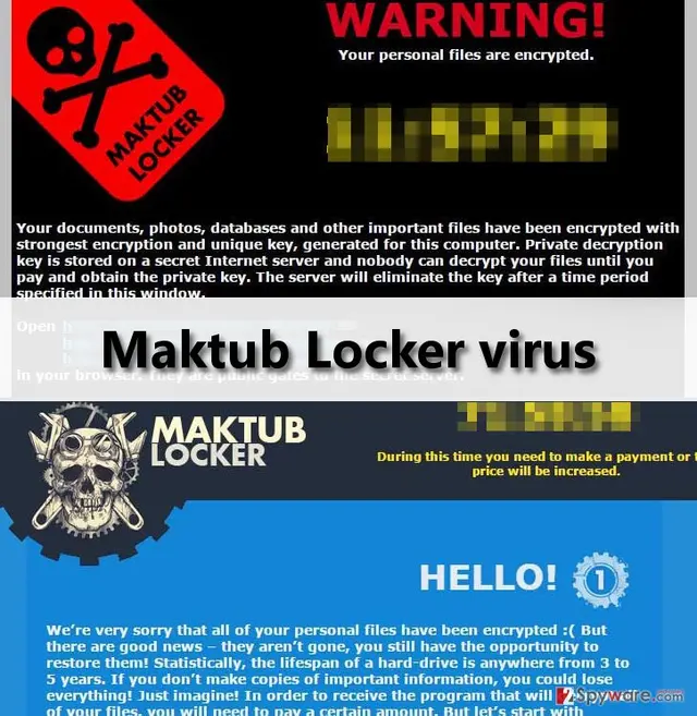 Maktub Locker virus: screenshot