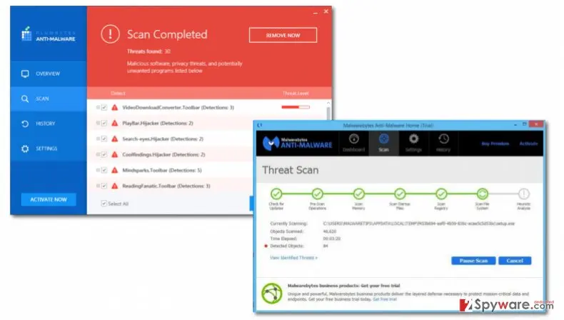 Plumbytes compared with Malwarebytes Antimalware