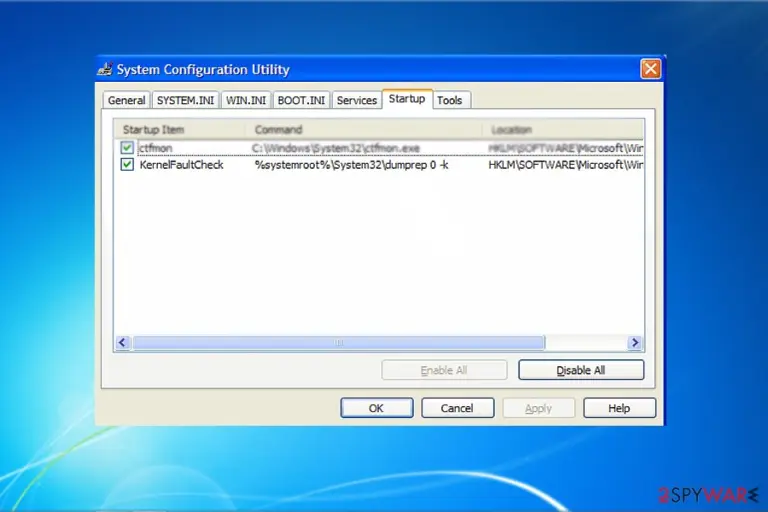 The screenshot of KernelFaultCheck command