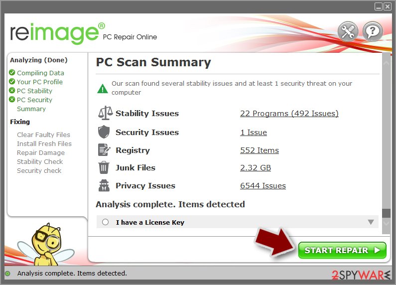 Reimage results Reimage results